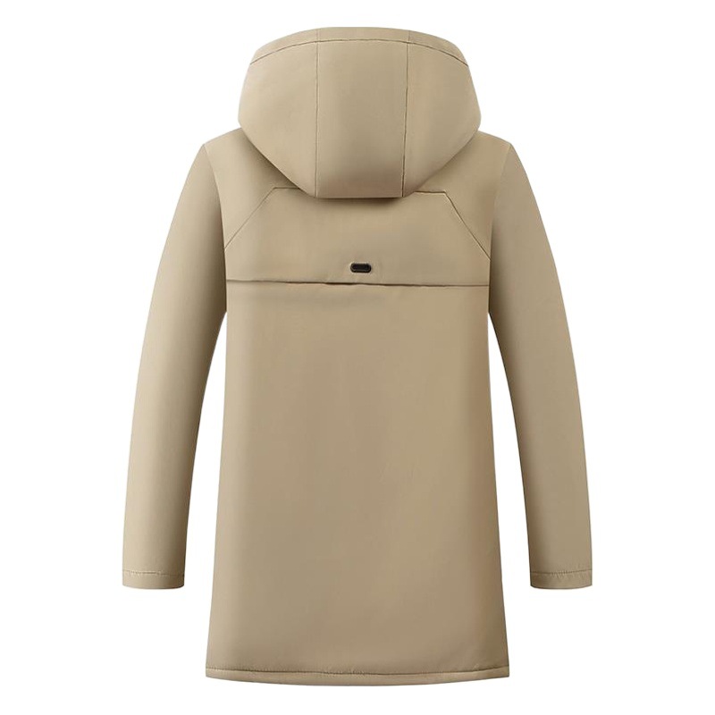 El otoño y el invierno nuevo color puro caliente de los hombres con capucha cremallera lana de cordero de longitud media de algodón acolchado abrigo forrado de lana engrosada abrigo para los hombres