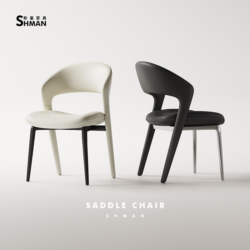 Light Luxury, Simple and Modern Home Dining Chair, High-End Designer Living Room Dining Table and Chairs, Italian Minimalist Backrest Chair