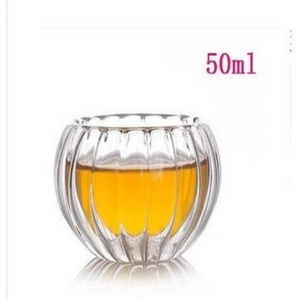 Venta al por mayor de borosilicato resistente al calor juego de té de vidrio engrosado Filtro de flores y hierba tetera a rayas calabaza olla traje de entrega de una sola pieza