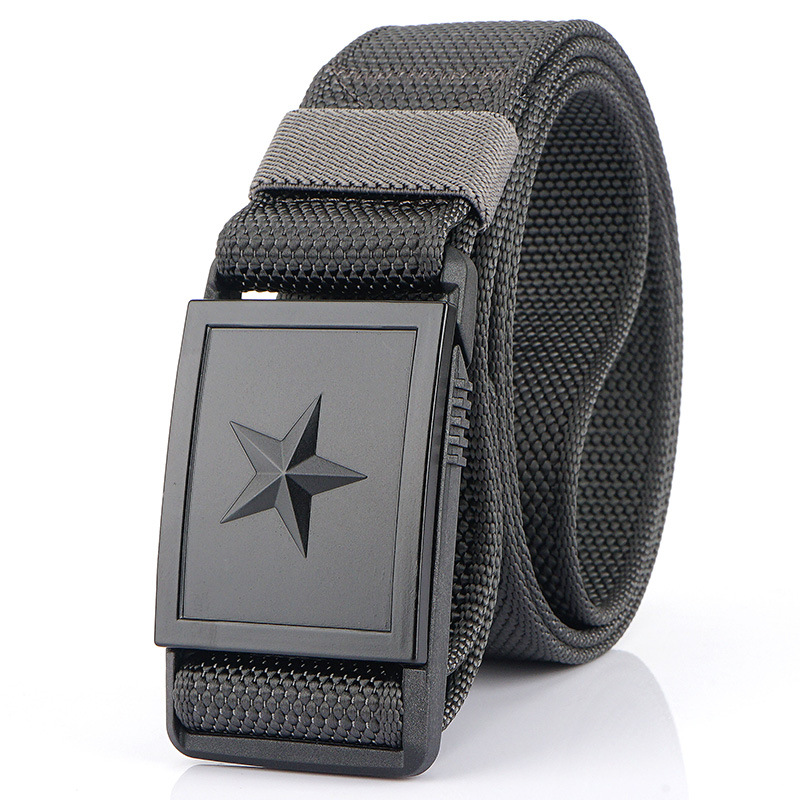 Nueva hebilla automática de cinco estrellas ventilador militar cinturón táctico de nylon para hombres Pantalones deportivos al aire libre con cinturón de tela de entrenamiento militar juvenil