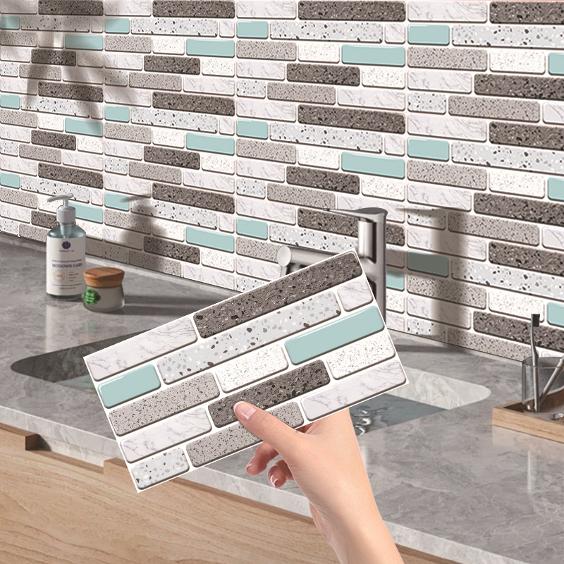 Cross-border simple Nordic wind terrazzo renovation wall decoration self-adhesive wall stickers kitchen bathroom waterproof moisture-proof wallpaper