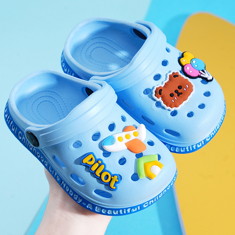 Zapatillas para niños verano niño antideslizante bebé baño 2-7 años bebé Baotou linda niña agujero 2 sandalias