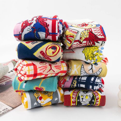 Cross-border socks, European and American fashion socks, high cotton socks, women's socks
