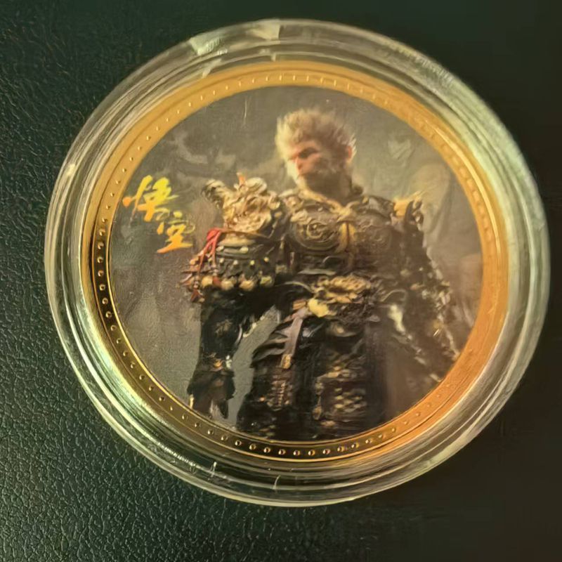 블랙 신화 오공 기념 동전 금속 공예 금화 게임 동전 배지는 사진과 샘플로 만들 수 있습니다