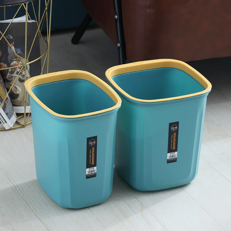 Plastic capacious garbage can for living room, simple and elegant design