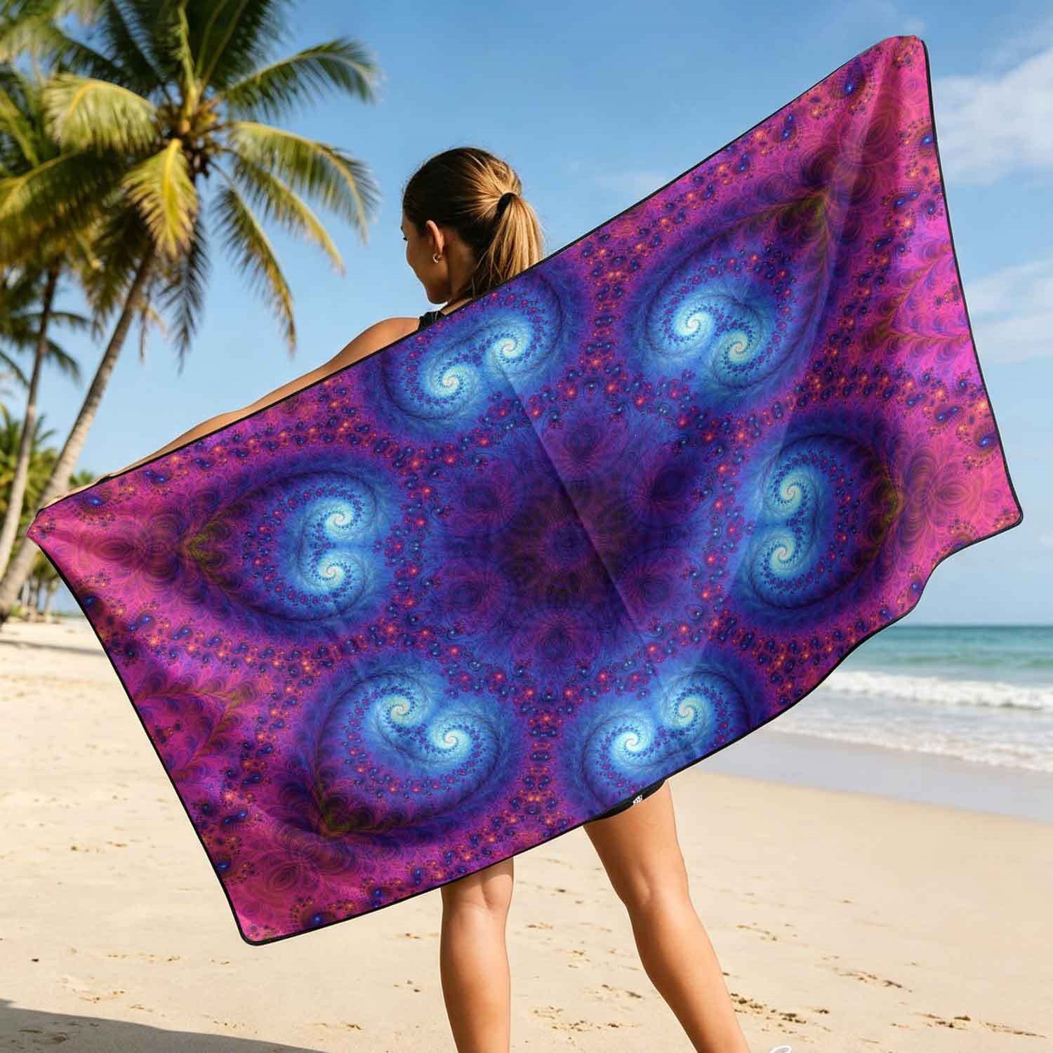 Geometric Bath Towel Car Seat Cover 2-in-1 Microfiber Outdoor Beach Car Dual-Use Universal Seat Cushion