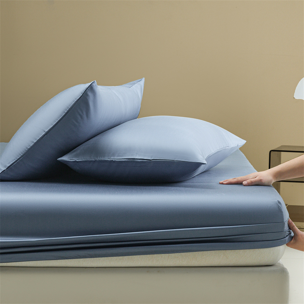 Nueva sábana de seda de una sola pieza 2025 nueva cubierta protectora de colchón con todo incluido, juego de tres piezas de cubierta de cama de seda de hielo fresco de verano