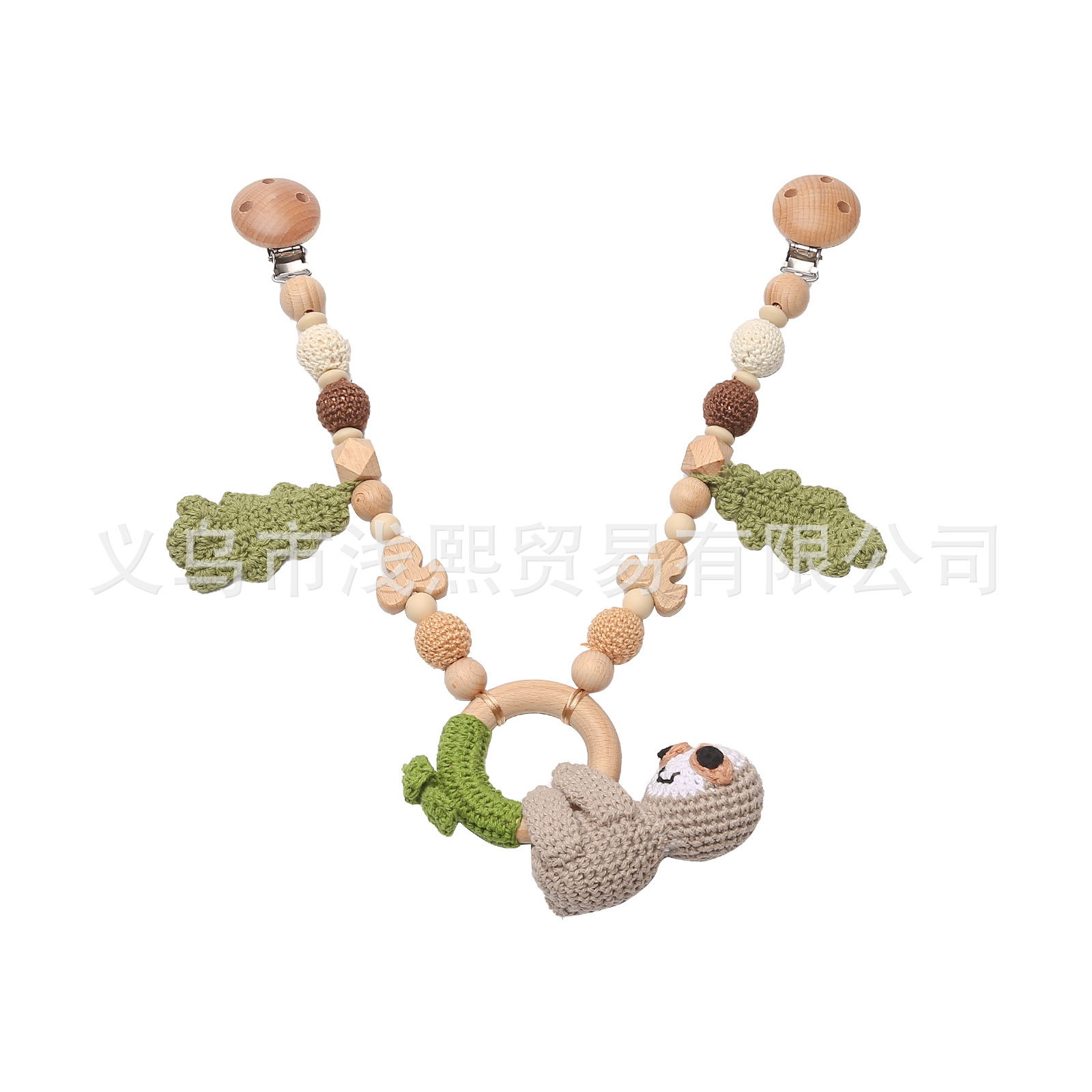 Cadena de cochecito recién nacido bebé adornos de cabecera pulsera animal hecho a mano diy chupete clip cuna cochecito cadena