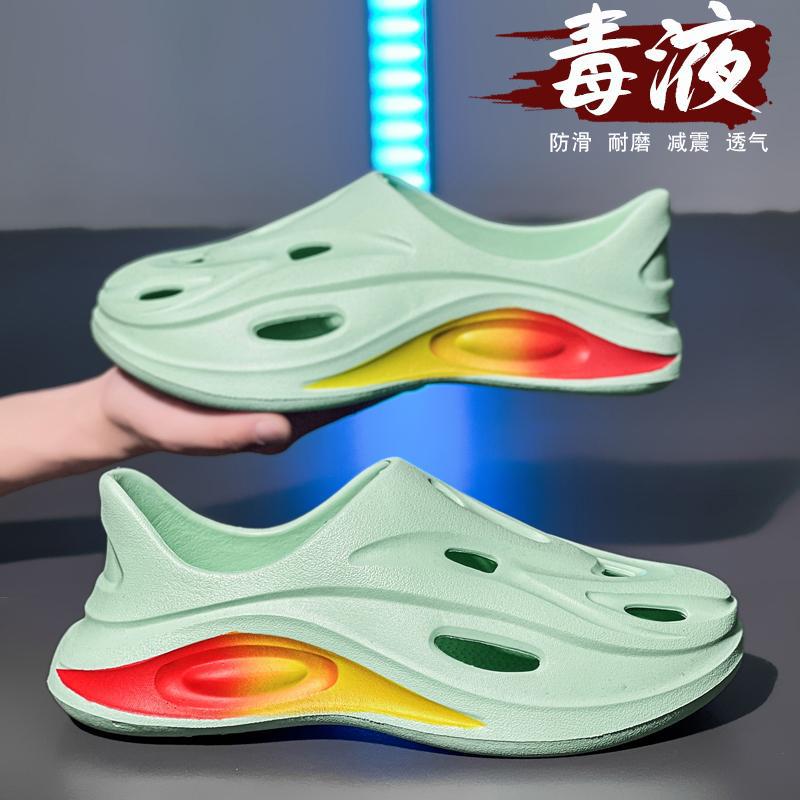 Zapatos con agujeros de suela gruesa para hombres, estilo nuevo de verano, sandalias de conducción, zapatos de playa, zapatos casuales