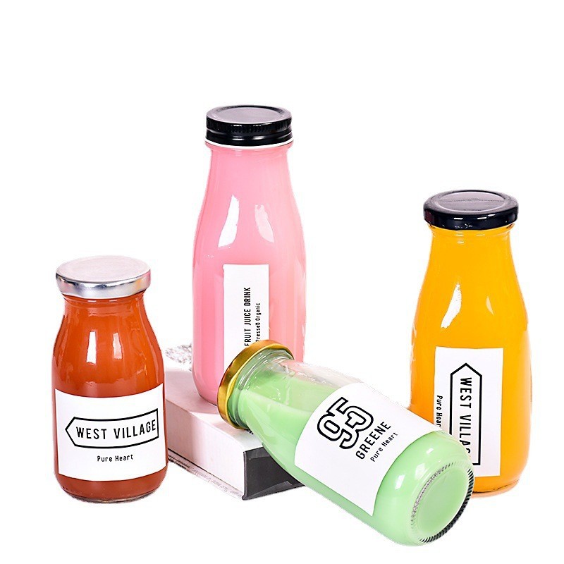 280ml奶茶瓶带奶嘴。玻璃奶瓶饮料瓶200ml刻度塑料奶瓶