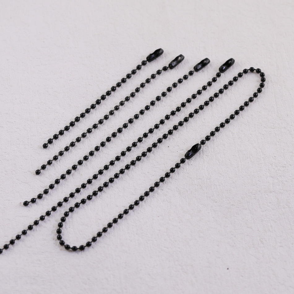 2026项链防盗链金属珠链 豆豆链吊牌链 钥匙链条黑色铁链diy马年