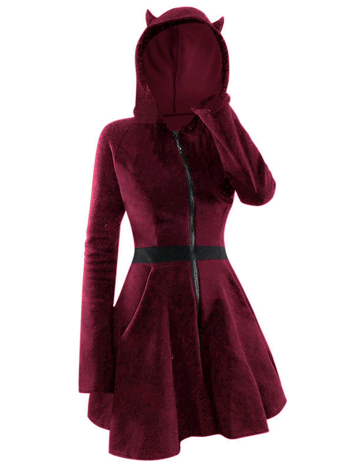 Zip Up Animal Hooded Velour Dr