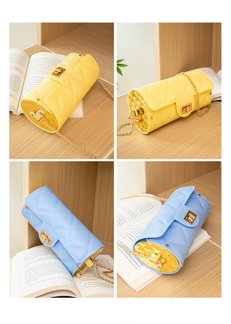 Femmes Moyen Pvc Couleur Unie Style Vintage Style Classique Cylindrique Bloquer Sac D'épaule display picture 1