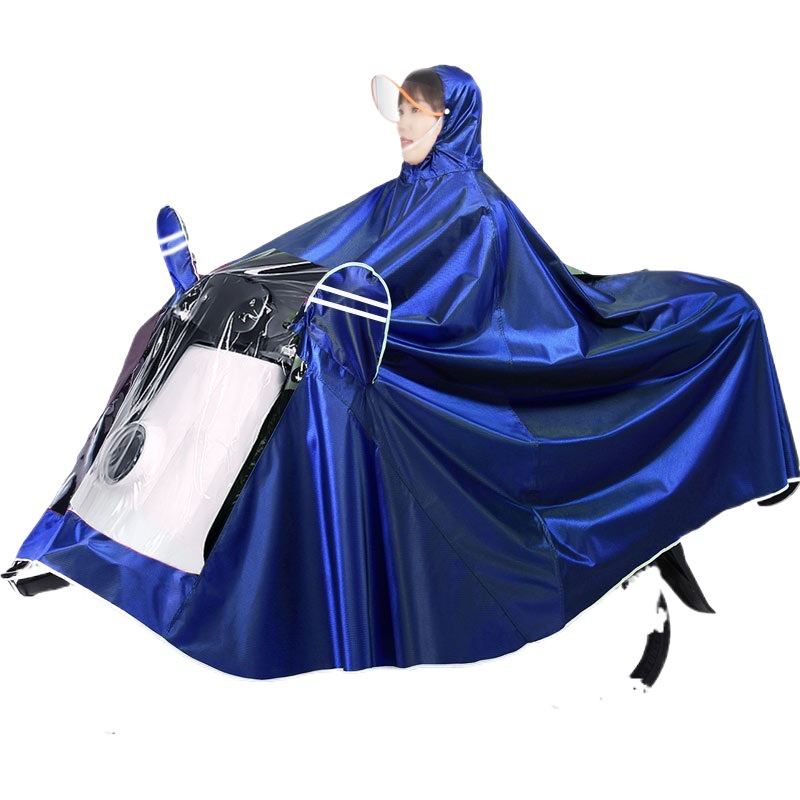 Impermeable de tela jacquard para motocicletas y vehículos eléctricos, impermeable grueso para lluvia intensa, impermeable unisex para una o dos personas.