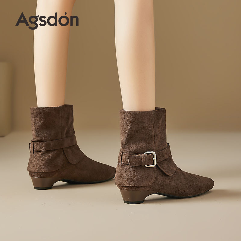 Botas de talón corto de león antiguo mujeres 2026 nuevo otoño punta británico estilo Martin botas retro botas occidentales