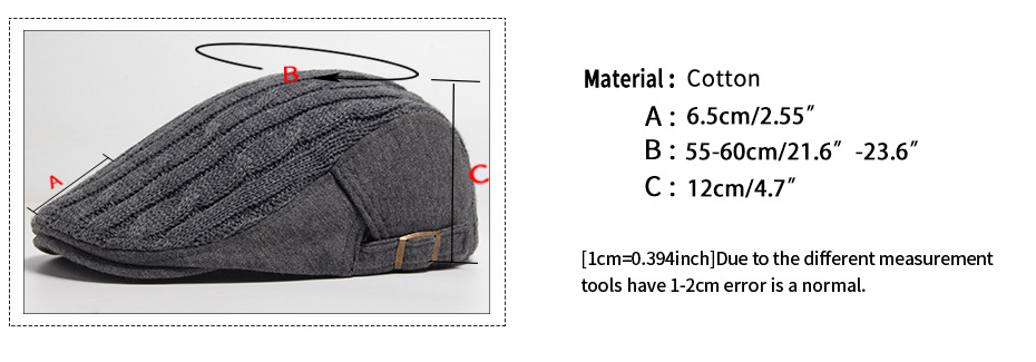 Autunno Inverno Nuovo berretto da uomo di mezza età e anziani addensato calore lavorato a maglia in avanti casual cappello con lingua d'anatra_voghion.com