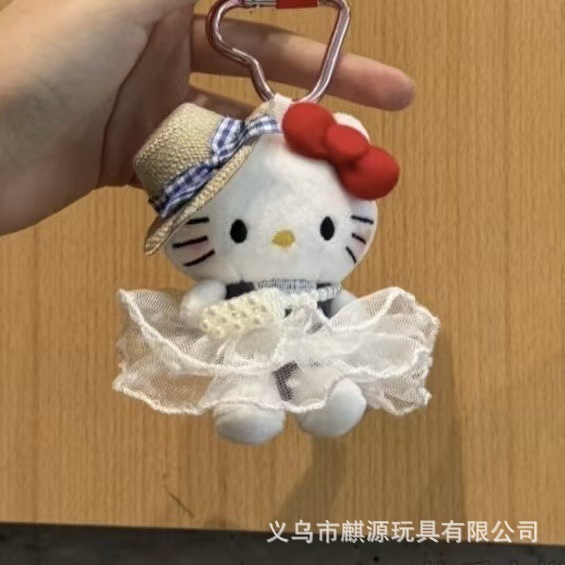 新品猫咪包挂件牛仔裤凯蒂猫玩偶挂饰包包饰品卡通公仔钥匙挂件|undefined