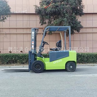 Pulf electric counterweight forklift two-section full-free door frame side shift fork spacing solid tire car