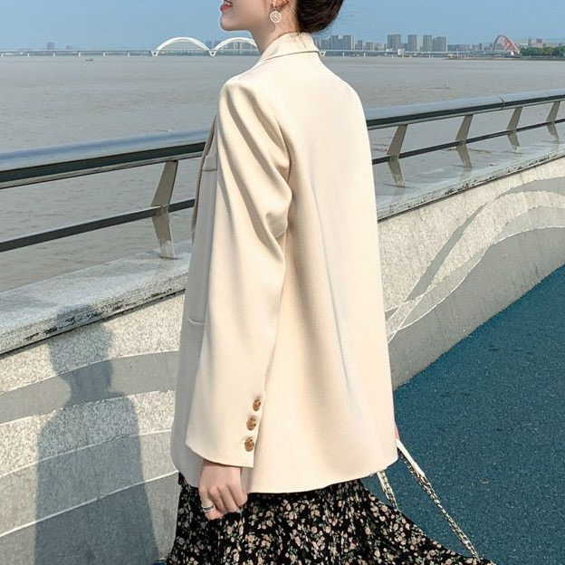 High-End Casual Suit Jacket for Women 2025 Spring & Fall New Loose Elegant Street Small Suit Professional Work Clothing