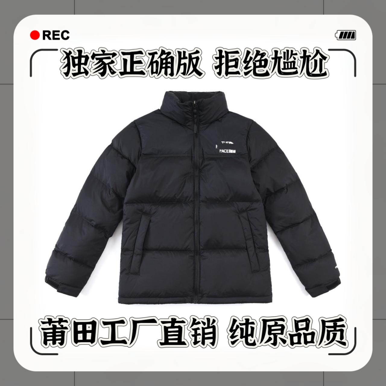Putian High-Quality North Face American Version 1996 down Jacket Winter Men's Stand-Up Collar Thickeneded Windproof Bread Jacket Warm Jacket