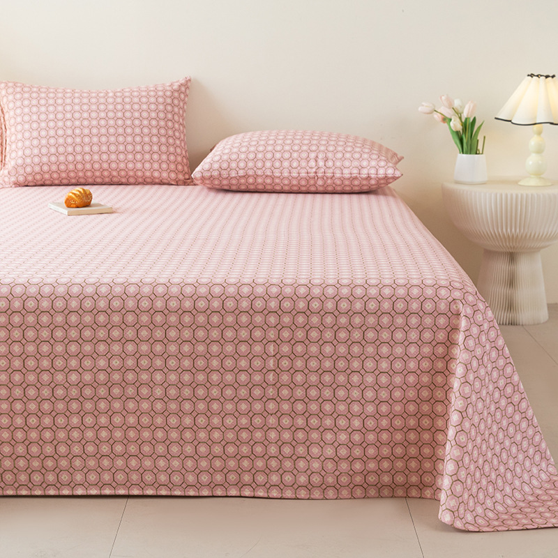 2025 nueva sábana de tela gruesa vieja de algodón puro pieza individual 100 funda de almohada individual de lino de algodón cama individual dormitorio de tres piezas 2