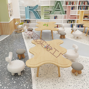 Children's Table and Chair Set Kindergarten Toy Table Baby Painting Game Learning Desk Writing Desk and Chair Early Education Table