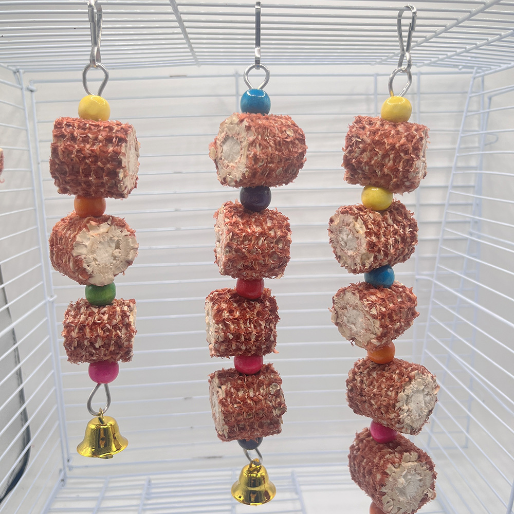 Brocheta de mazorca de maíz hecha a mano natural, loro, juguete, hámster, chinchilla, juguete para morder y aliviar el aburrimiento, accesorios de decoración de jaulas para pájaros