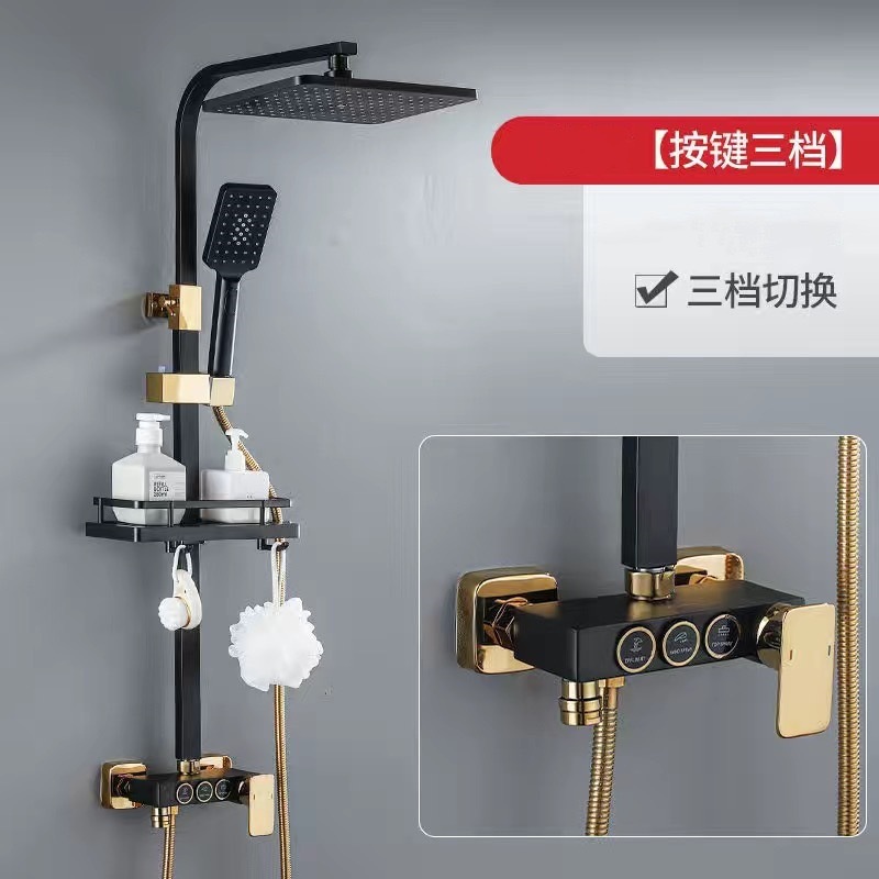Ducha de cobre puro conjunto de ducha doméstica presurizada y temperatura constante conjunto de ducha de ducha de presión de agua de lluvia ingeniería general