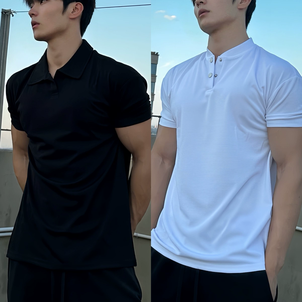 Летняя рубашка-поло с манжетами для спортзала, футболка с короткими рукавами, мужская дышащая быстросохнущая спортивная одежда для фитнеса, повседневная одежда с v-образным вырезом, 250 г