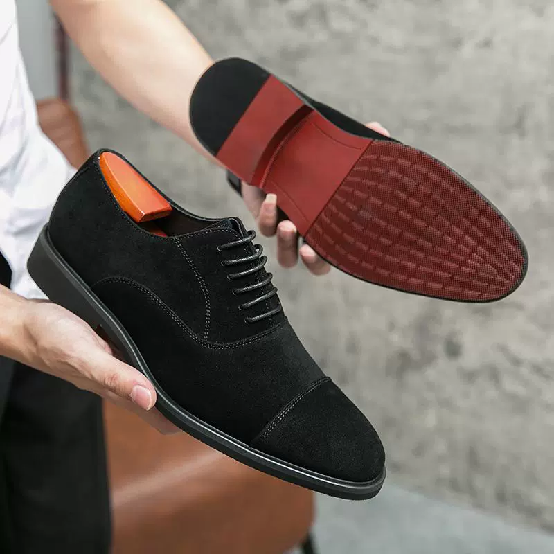 2025新款三接头皮鞋春秋商务正装免系带潮流时尚低帮单鞋休闲男鞋