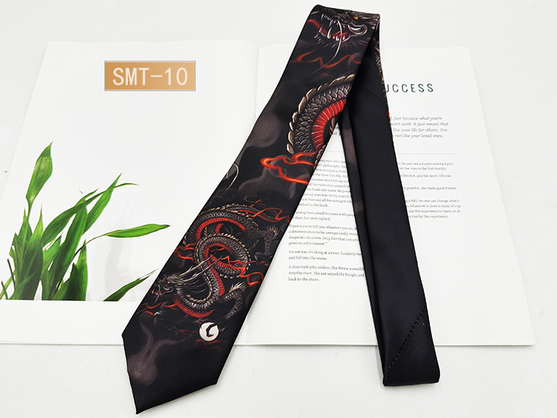 Fabricante spot impresión digital corbata de hombre estilo de Hong Kong moda retro casual animal divertido hecho a mano estilo 8cm