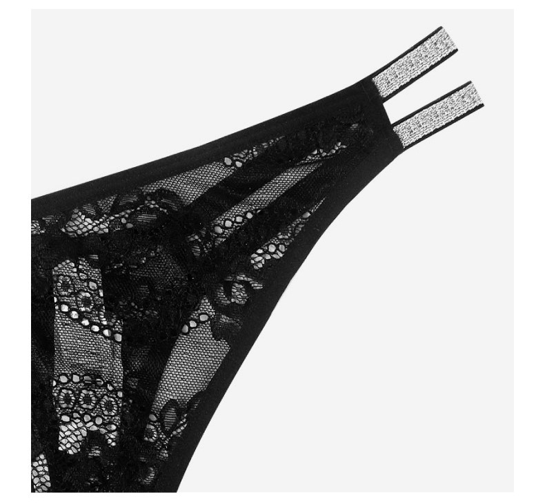 Damenbekleidung Exklusive Mesh-Höschen, sexy, heiß, Doppelträger, funkelnd, Raute, Blumenmuster, mittelhoher Tanga, Damen_voghion.com