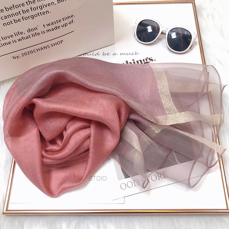 Silk thin demi-season fashionable universal scarf