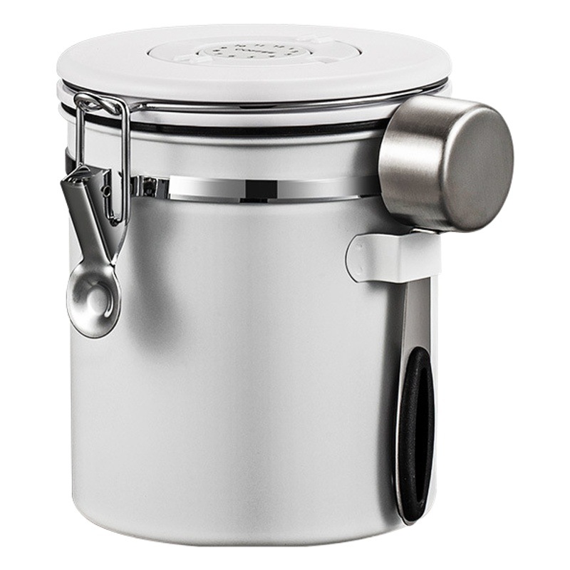 Tanque de almacenamiento de granos de café de vacío de escape unidireccional de café en polvo tanque sellado tanque de almacenamiento de granos de almacenamiento de leche en polvo