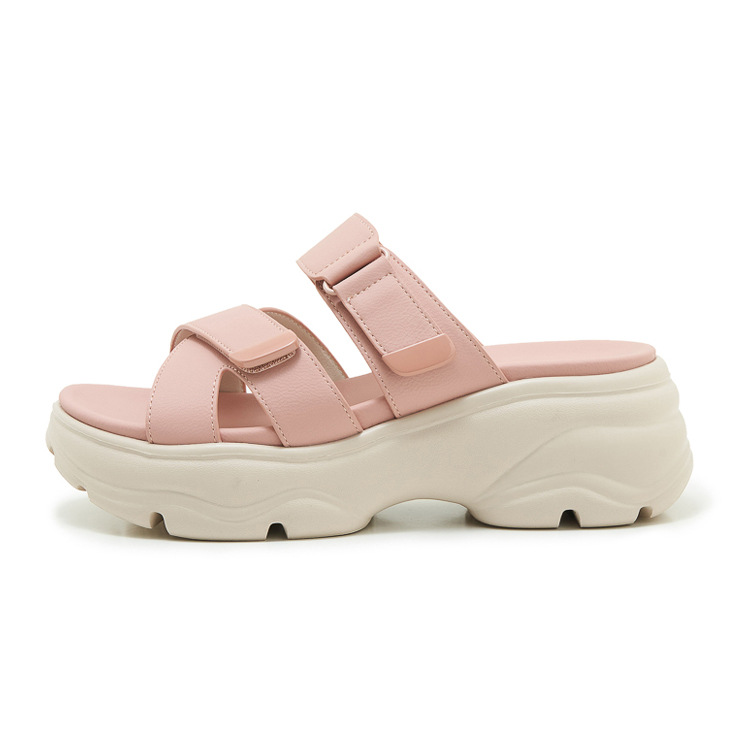 Dép sandal nữ đế dày quai chữ V có dán chống trượt phong cách thể thao — màu hồng, Xanh ngọc lam tốicolor, màu mơ chi tiết 25