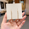 Silver needle, retro fashionable long design earrings with tassels, silver 925 sample, trend of season, wholesale