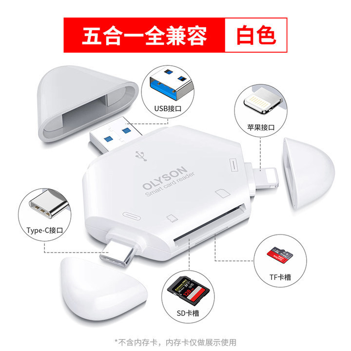 适用苹果手机读卡器三合一多相机数码SD卡TF内存卡储存type-c转换|undefined
