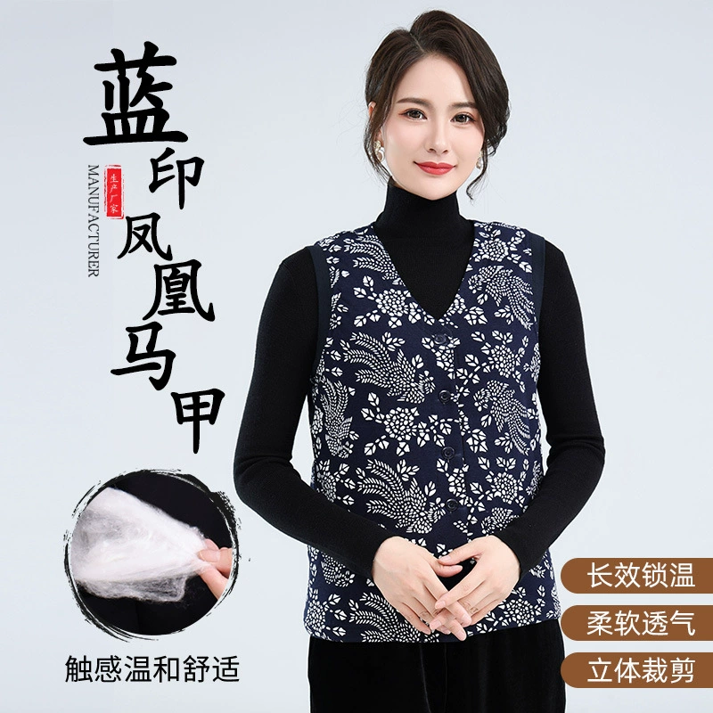 Оптовая мать осень хлопок жилет шелковицы жилет Зимняя теплая одежда для пожилых людей Джокер можно носить на улице