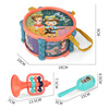 Children's amusing family maracas, megaphone, drums, musical instruments, set, interactive toy, three in one, makes sounds, for children and parents
