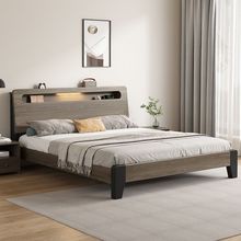 实木床北欧1.8x2米双人现代简约1.5米家用小户型主卧大床1.2m单人