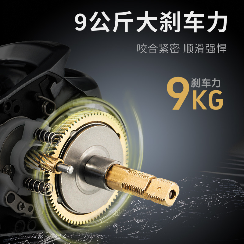 Comailemacan caída de agua rueda de metal de tiro largo línea anti-explosión micro-objeto de carretera rueda asiática magnética Universal negro balsa carrete de pesca