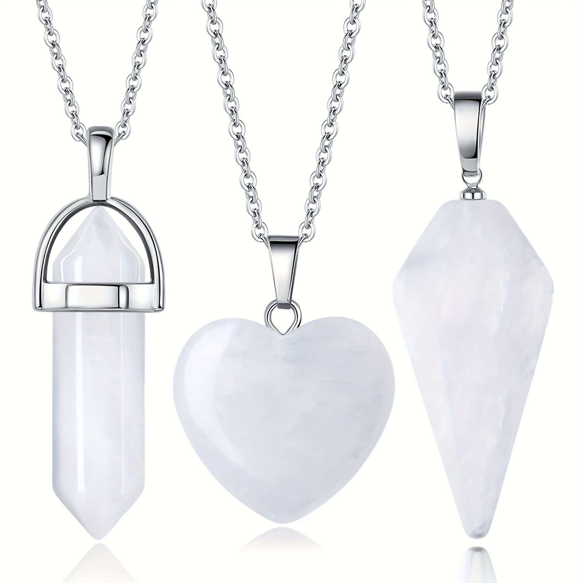 natural stone, Iron Material Casual Simple Style Geometric Natural Stone Iron Pendant Necklace In Bulk