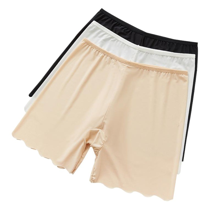 H218 Ice Silk Seamless Safety Shorts Anti-Exposure Women's Summer Wearable Underwear Three-Quarter Safety Shorts Leggings for Women