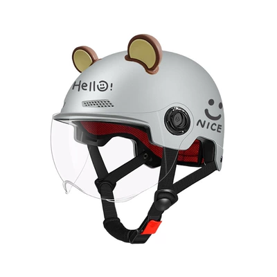Summer Men's Sun Protection Cycling Helmet: Motorcycle Safety Supplies - new-national-standard-gray-short-transparent-free-cute-ears-one-size-fits-all