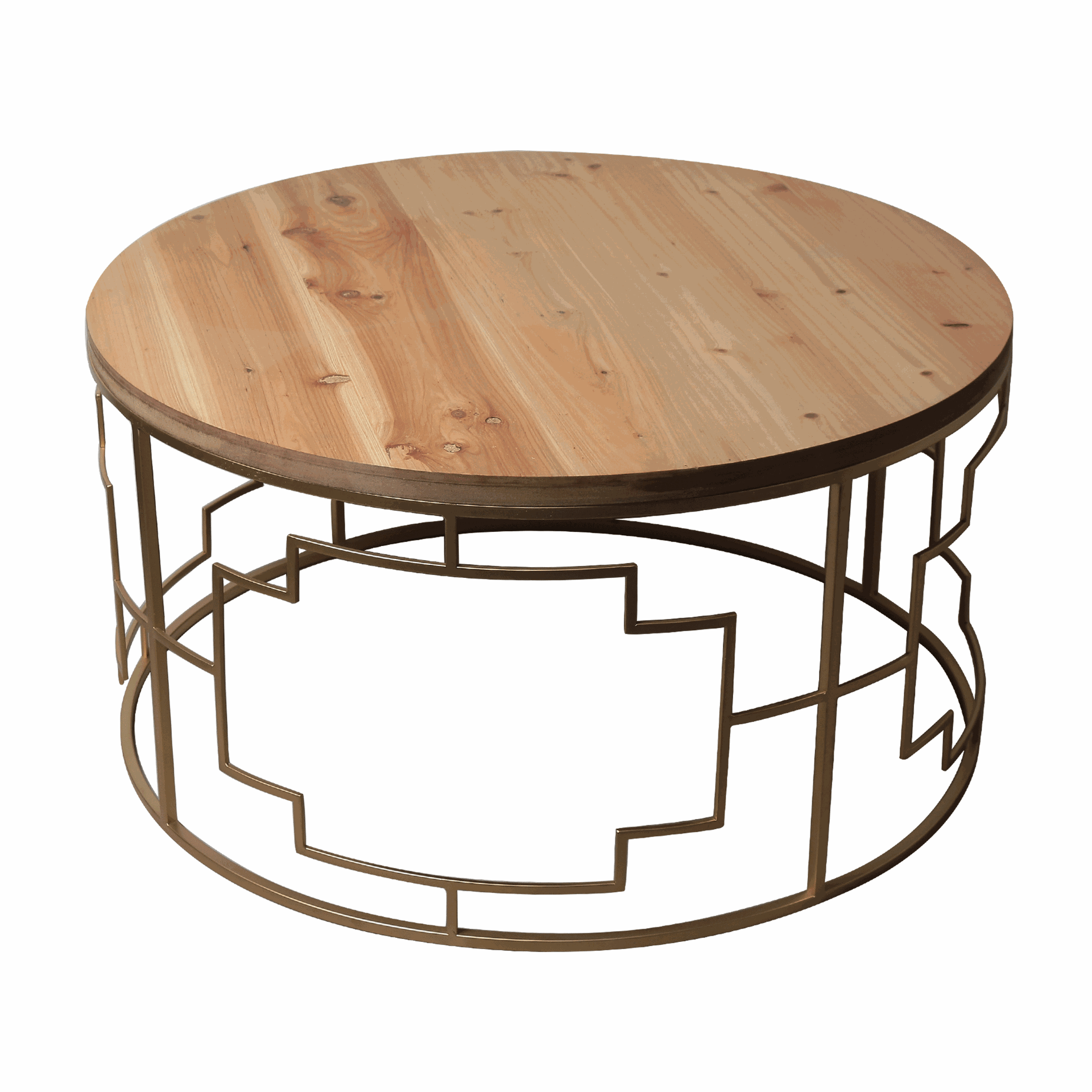 酒店宾馆家用食堂餐厅成套餐桌铁艺圆形实木桌 出口茶几咖啡桌