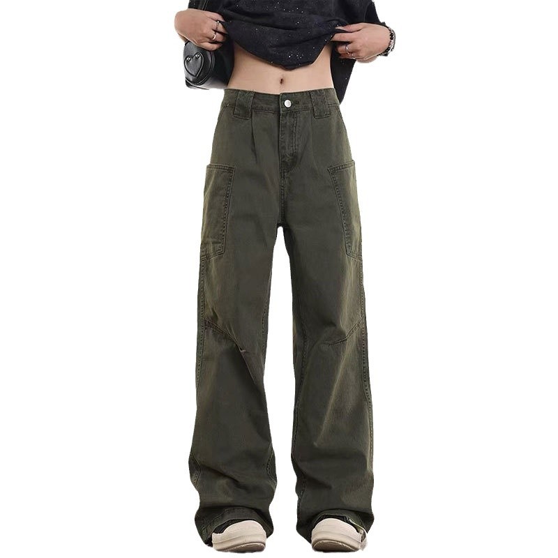American Style Retro High Street cleanfit Tooling Jeans Unisex Multi-Pocket Loose Straight All-Match Casual Pants
