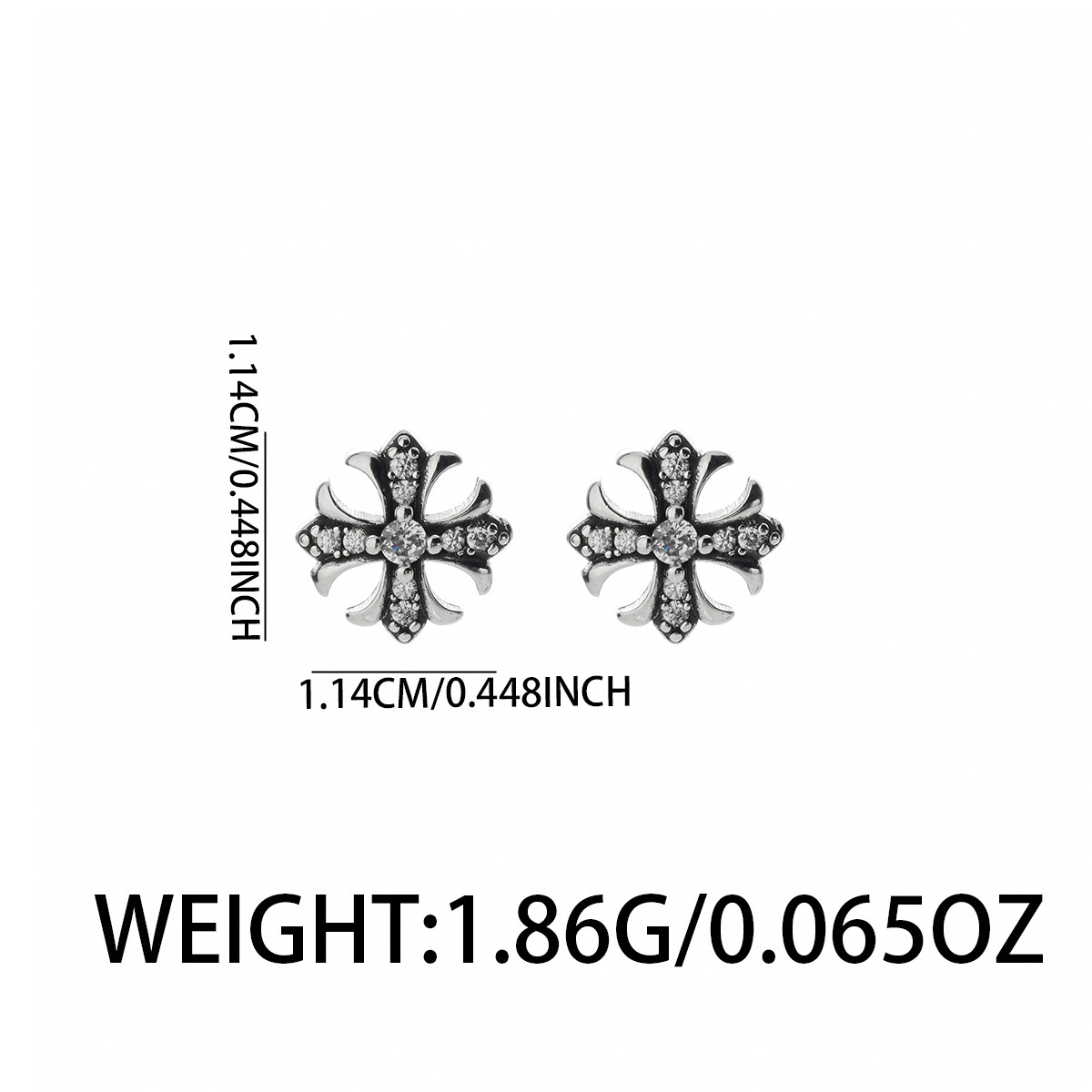 Crow Cross Diamond-Studded Earrings for Men, Trendy Hip-Hop Retro Fashion Personality Minimalist Luxury Earrings for Women