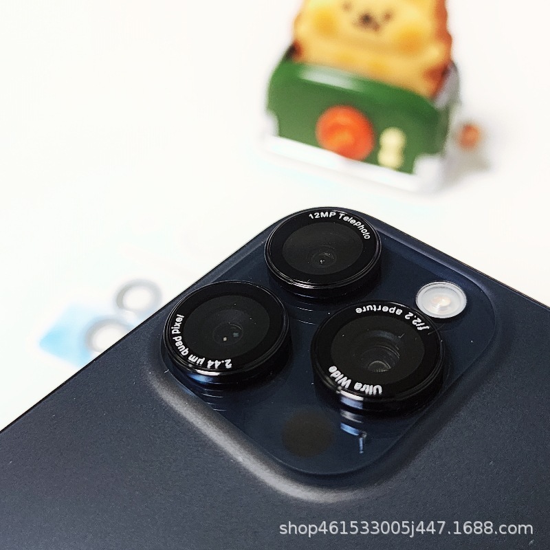 iPhone17pro 模造オリジナル固定焦点イーグルアイプリントレターレンズフィルム 15 高精細 AR 反射防止電気メッキガラスに適しています。|undefined