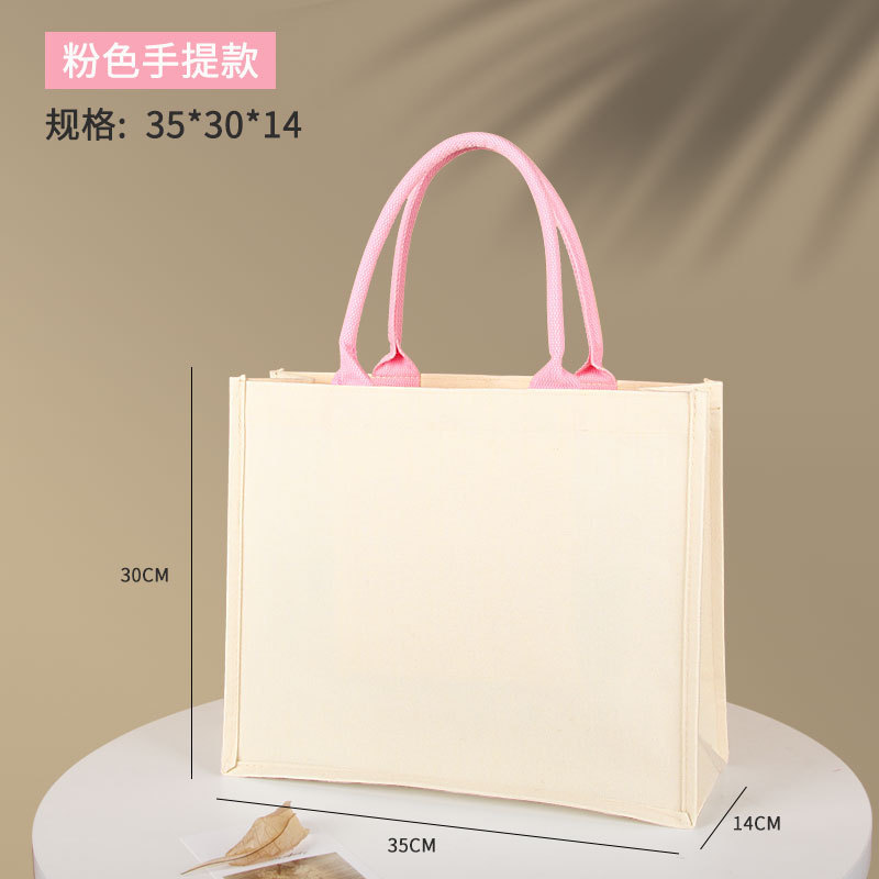 Bolsa de lona personalizada con logotipo, bolsa de lona laminada, bolsa de lona gruesa, bolsa tridimensional hecha a mano.