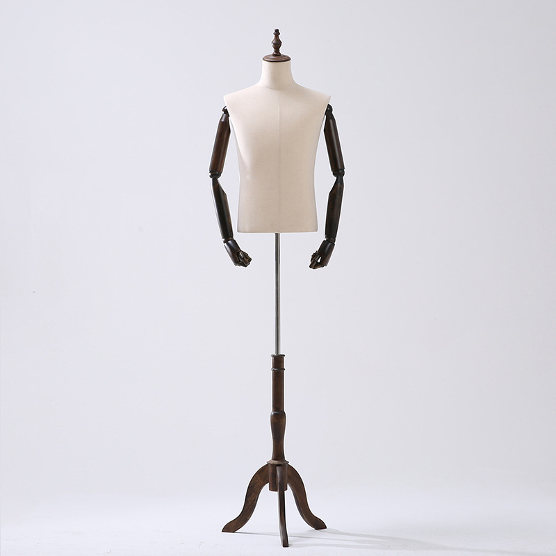 Tienda de ropa modelo masculino de madera sólida modelo adulto accesorios tienda de ropa estante de exhibición de plataforma de sopa estante de modelo